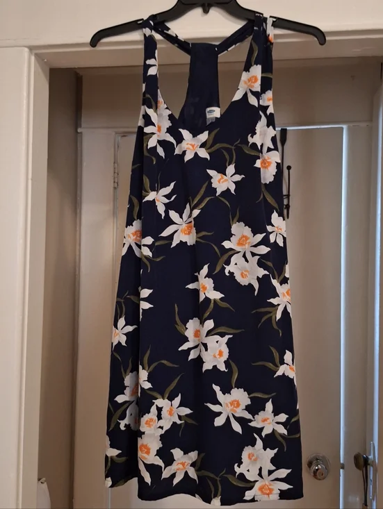 Old Navy Florl Racerback Sleeveless Dress. Sz Large Preppy Summer - Picture 1 of 6